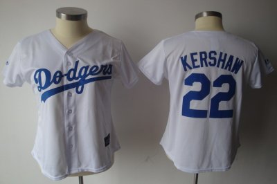 Jerseys Factory Cheap Dodgers #22 Clayton Kershaw White Women's