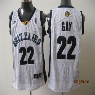 Jerseys Factory Cheap Grizzlies #22 Rudy Gay Revolution 30 White