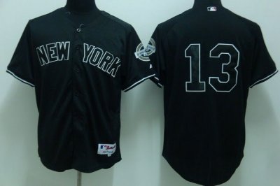 Jerseys Factory Cheap Yankees #13 Alex Rodriguez Embroidered Bla
