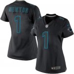 Jerseys Factory Cheap Nike Panthers #1 Cam Newton Black Impact W