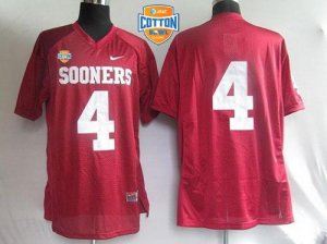 Jerseys Factory Cheap Sooners #4 Red AT&T Cotton Bowl Embroidere