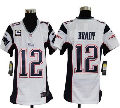 Jerseys Factory Cheap Nike Patriots #12 Tom Brady White Youth Em