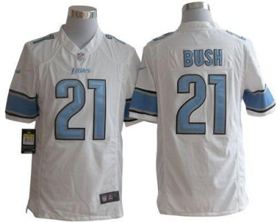 Jerseys Factory Cheap Nike Lions #21 Reggie Bush White Men's Emb