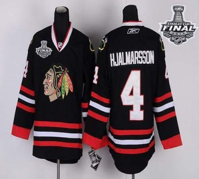 Jerseys Factory Cheap Blackhawks #4 Nikals Hjalmarsson Black Wit