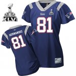 Jerseys Factory Cheap Patriots #81 Aaron Hernandez Blue Women's