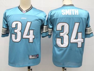 Jerseys Factory Cheap Lions #34 Kevin Smith Blue Stitched NFL Je