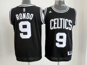 Jerseys Factory Cheap Celtics #9 Rajon Rondo Black/White Number