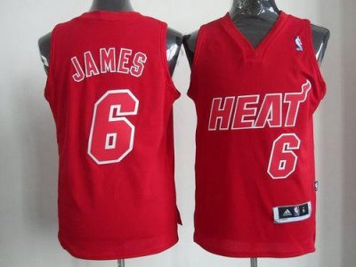 Jerseys Factory Cheap Heat #6 LeBron James Red Big Color Fashion
