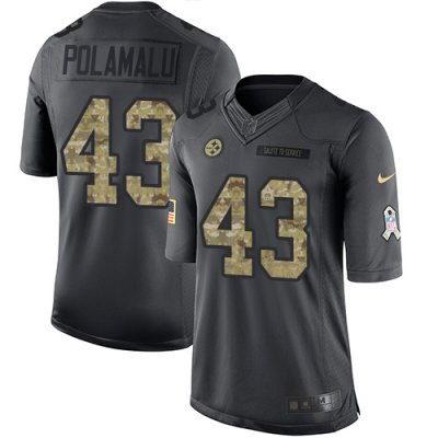 Jerseys Factory Cheap Nike Steelers #43 Troy Polamalu Black Men'