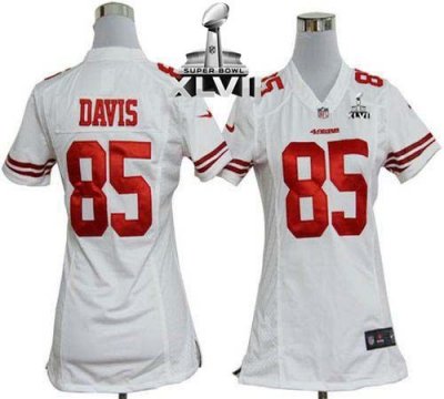 Jerseys Factory Cheap Nike 49ers #85 Vernon Davis White Super Bo