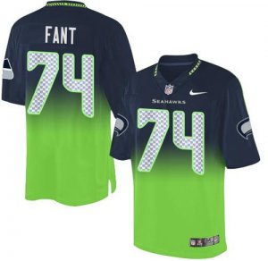 Jerseys Factory Cheap Nike Seahawks #74 George Fant Steel Blue/G