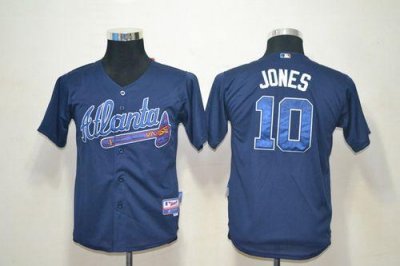 Jerseys Factory Cheap Braves #10 Chipper Jones Blue Cool Base Em