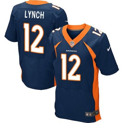 Jerseys Factory Cheap Nike Broncos #12 Paxton Lynch Navy Blue Al