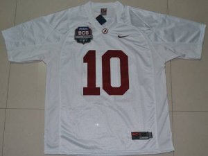 Jerseys Factory Cheap Crimson Tide #10 AJ McCarron White 2012 BC