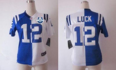 Jerseys Factory Cheap Nike Colts #12 Andrew Luck Royal Blue/Whit