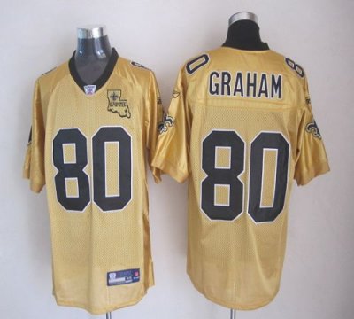 Jerseys Factory Cheap Saints #80 Jimmy Graham Gold Stitched NFL