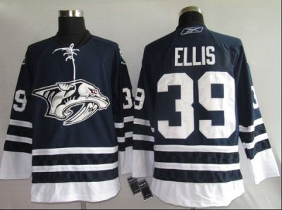 Jerseys Factory Cheap Predators #39 Dan Ellis Embroidered Blue T