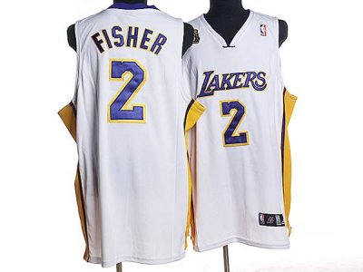 Jerseys Factory Cheap Lakers #2 Derek Fisher Stitched White NBA