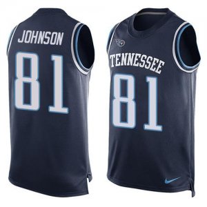 Jerseys Factory Cheap Nike Titans #81 Andre Johnson Navy Blue Al