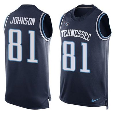 Jerseys Factory Cheap Nike Titans #81 Andre Johnson Navy Blue Al