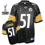 Jerseys Factory Cheap Steelers #51 James Farrior Black Super Bow