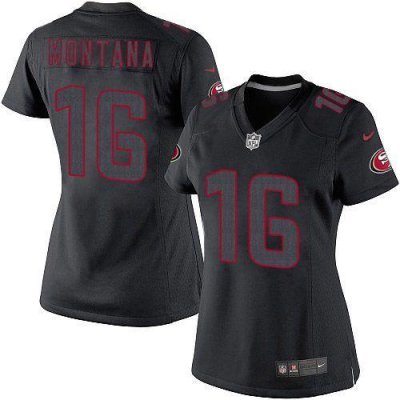 Jerseys Factory Cheap Nike 49ers #16 Joe Montana Black Impact Wo