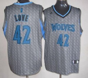 Jerseys Factory Cheap Timberwolves #42 Kevin Love Grey Static Fa