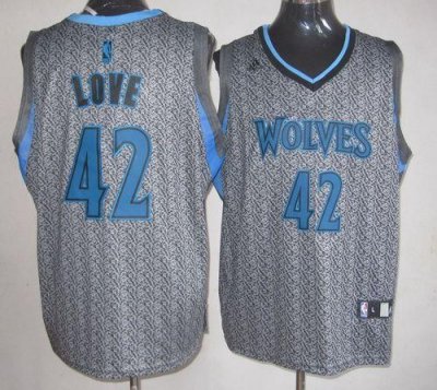 Jerseys Factory Cheap Timberwolves #42 Kevin Love Grey Static Fa