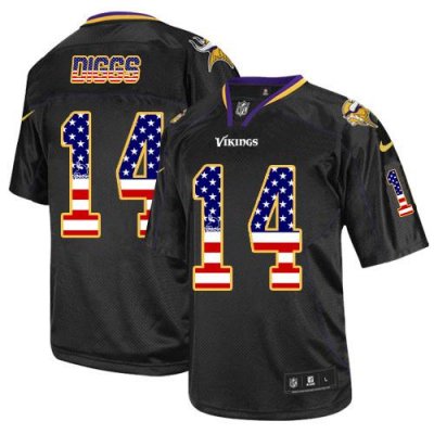 Jerseys Factory Cheap Nike Vikings #14 Stefon Diggs Black Men's