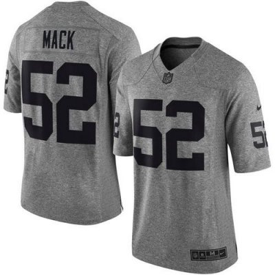 Jerseys Factory Cheap Nike Raiders #52 Khalil Mack Gray Men's St