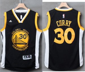 Jerseys Factory Cheap Warriors #30 Stephen Curry Black/White Sti