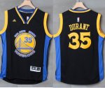 Jerseys Factory Cheap Warriors #35 Kevin Durant Black/Blue Stitc