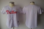 Jerseys Factory Cheap Phillies Blank White With Red Strip Women'