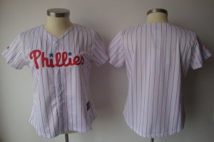 Jerseys Factory Cheap Phillies Blank White With Red Strip Women'