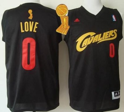 Jerseys Factory Cheap Cavaliers #0 Kevin Love Black(Red No.) Fas