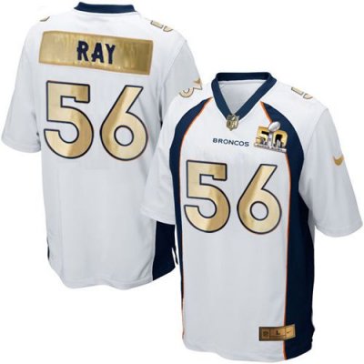 Jerseys Factory Cheap Nike Broncos #56 Shane Ray White Men's Sti