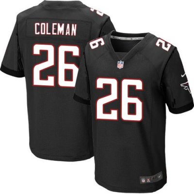 Jerseys Factory Cheap Nike Falcons #26 Tevin Coleman Black Alter
