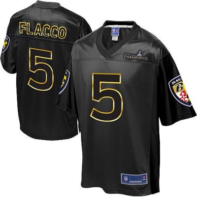 Jerseys Factory Cheap Nike Ravens #5 Joe Flacco Black Super Bowl