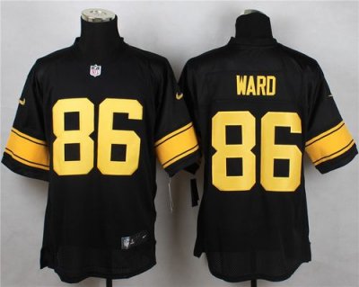 Jerseys Factory Cheap Nike Steelers #86 Hines Ward Black(Gold No