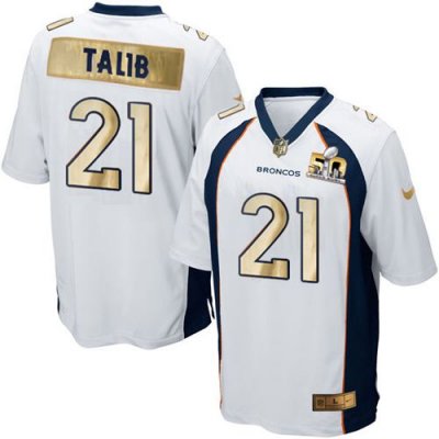 Jerseys Factory Cheap Nike Broncos #21 Aqib Talib White Men's St