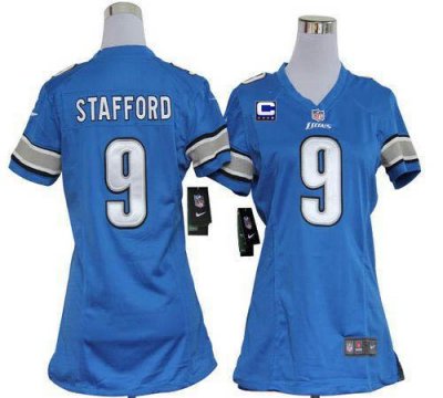 Jerseys Factory Cheap Nike Lions #9 Matthew Stafford Light Blue
