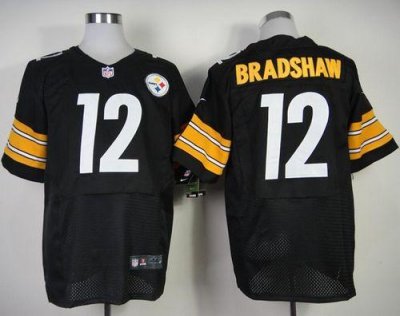 Jerseys Factory Cheap Nike Steelers #12 Terry Bradshaw Black Tea