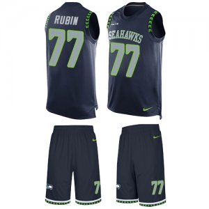 Jerseys Factory Cheap Nike Seahawks #77 Ahtyba Rubin Steel Blue