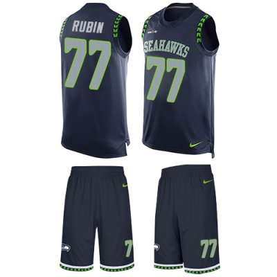Jerseys Factory Cheap Nike Seahawks #77 Ahtyba Rubin Steel Blue