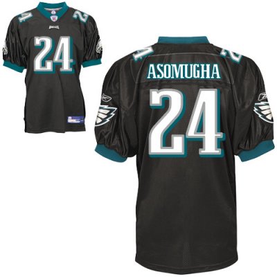 Jerseys Factory Cheap Eagles #24 Nnamdi Asomugha Black Stitched