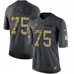 Jerseys Factory Cheap Nike Vikings #75 Matt Kalil Black Men's St