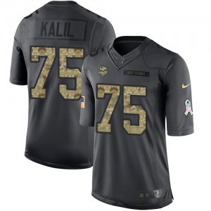 Jerseys Factory Cheap Nike Vikings #75 Matt Kalil Black Men's St