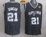 Jerseys Factory Cheap Spurs #21 Tim Duncan Black Crazy Light Fin