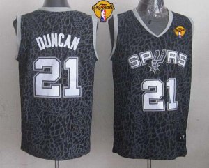 Jerseys Factory Cheap Spurs #21 Tim Duncan Black Crazy Light Fin