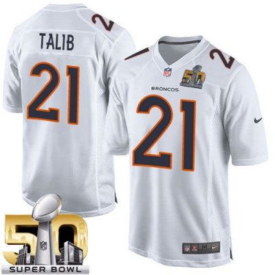 Jerseys Factory Cheap Nike Broncos #21 Aqib Talib White Super Bo